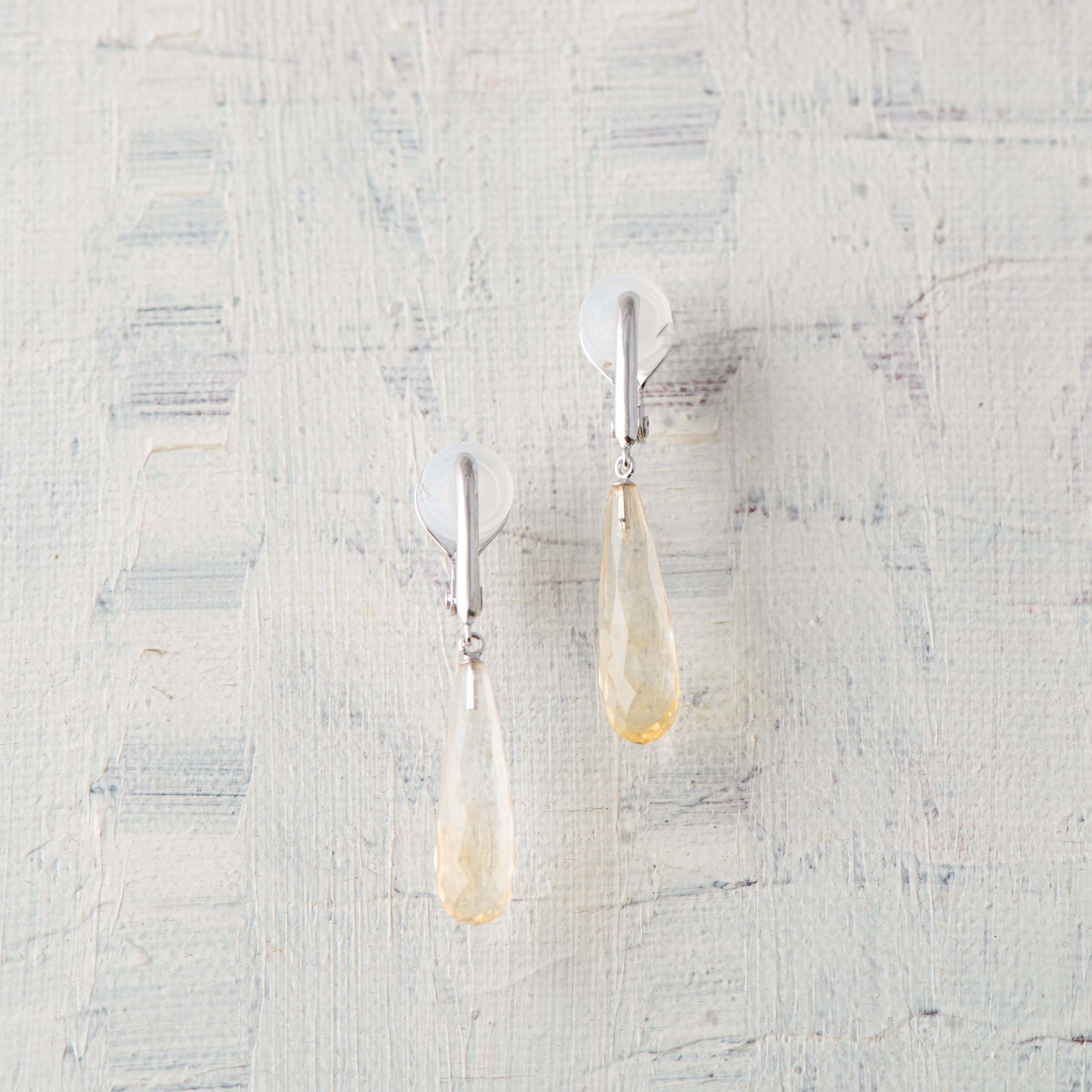Pince(パンス)シトリンのシルバーイヤリング