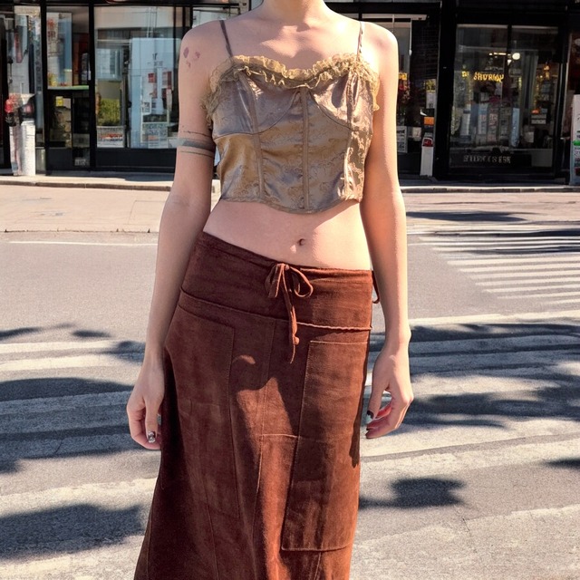 【LADIES】laceup cropped camisole
