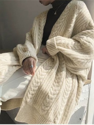 ケーブル編みニットガウン　AJ1079-1967