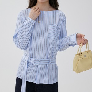 ベルテッドストライププルオーバーシャツ SH3426