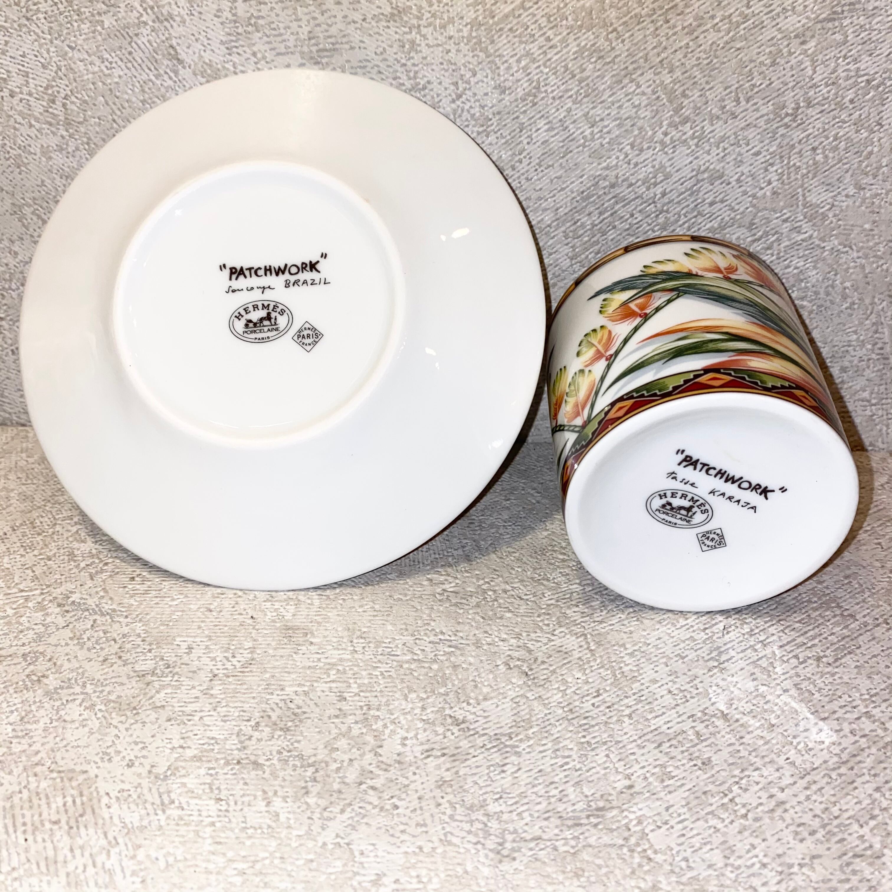 HERMES brazil pattern cup&saucer “patchwork” | NOIR ONLINE