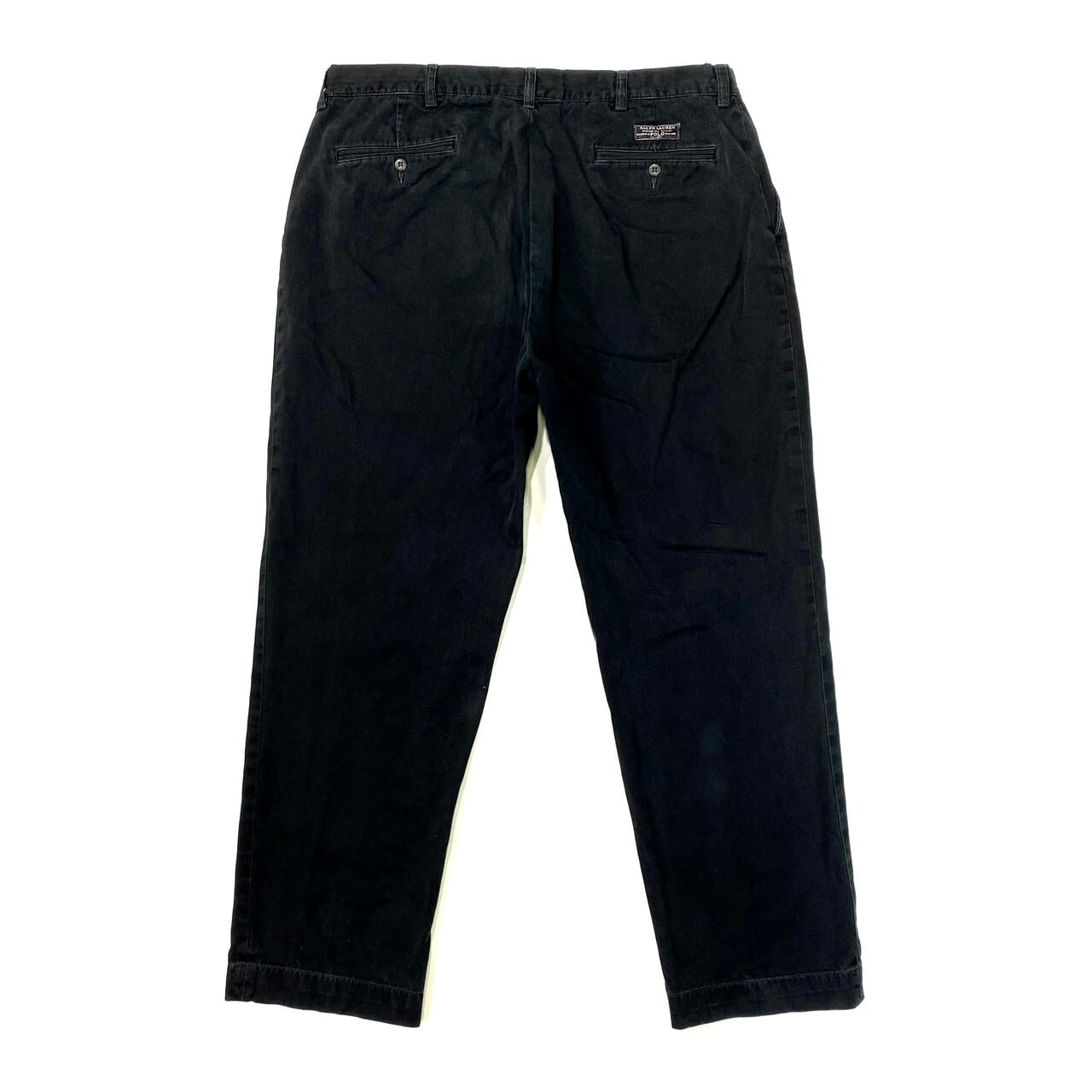 90s Ralph Lauren prospect ポロチノ 実寸38x30 黒 古着 Polo Ralph Lauren 「PROSPECT PANTS」 ノータック チノ