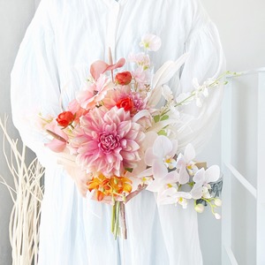 アーティシャルフラワーブーケ　WM 1105 ウェディング　結婚式　前撮り　プリザーブドフラワー　和装　白無垢