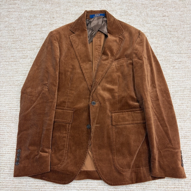 RALPH LAUREN CORDUROY TAILORED JACKET BROWN