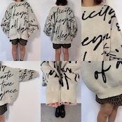 Typo pattern usefull knit/ecru