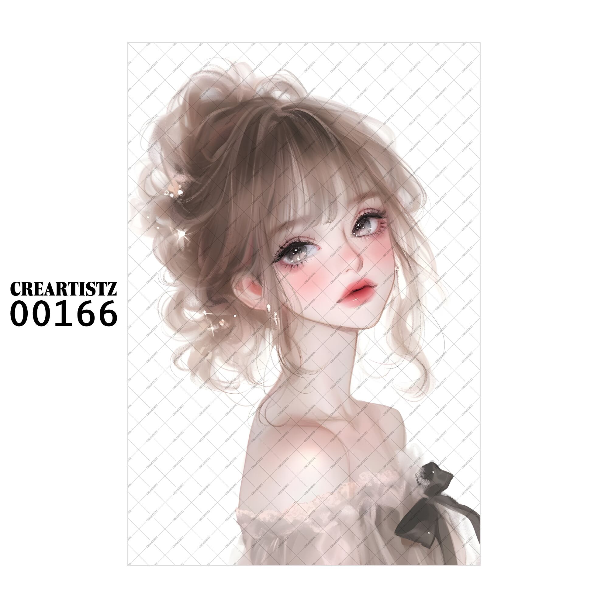 00166 ガール キュート オリジナル ペーパー/ステッカー 4枚セット CREARTISTZ