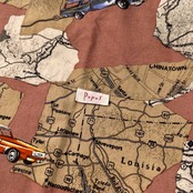 PAPAS パパス 車柄 地図総柄 長袖シャツ サイズ 50/L /メンズ/コットン/日本製