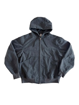 COMFORTABLE REASON / PIGMENT COATING HOODED JACKET - BLACK