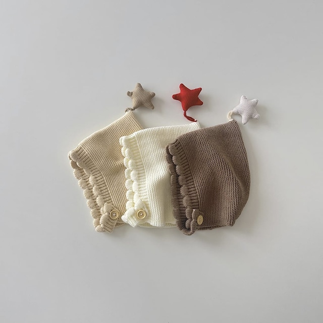【HAT】スター付きニット帽子
