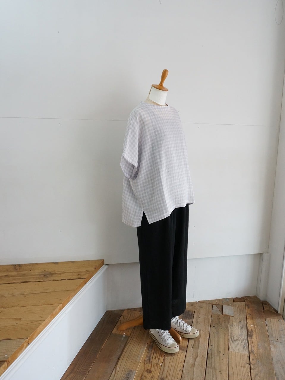 NATURAL LAUNDRY ナチュラルランドリー 先染めリネン ドルマンT