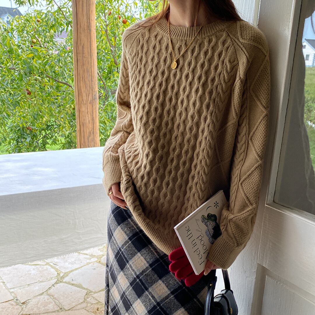 thick french classic twist sweater