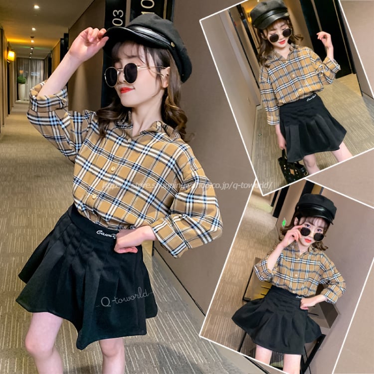 韓国服 韓国ノーブランド服 キッズ服 子ども服 子供服 シャツ チェック