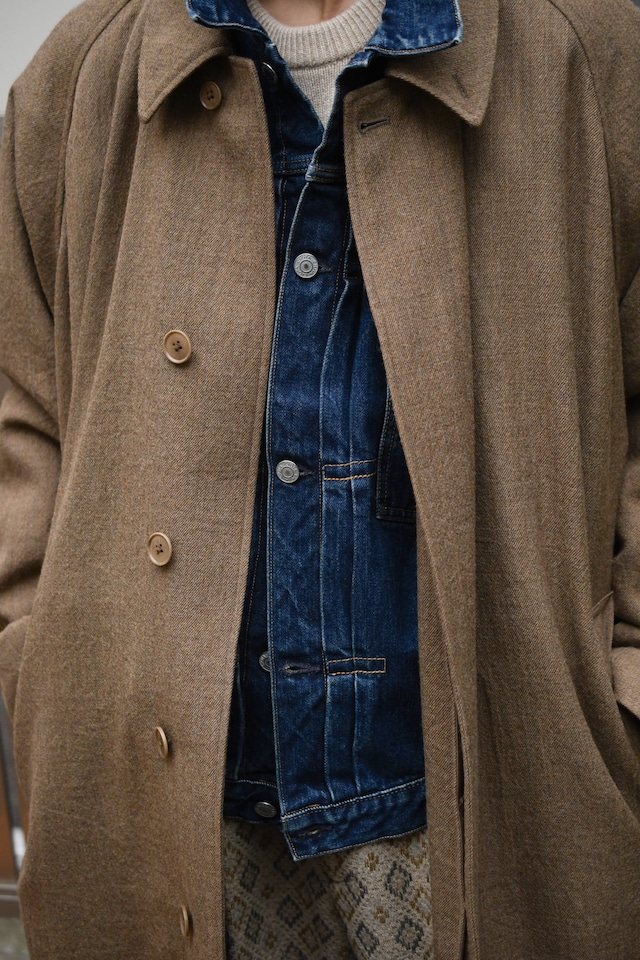 CIOTA / Single Pocket Denim Jacket (Dark Blue Damage)