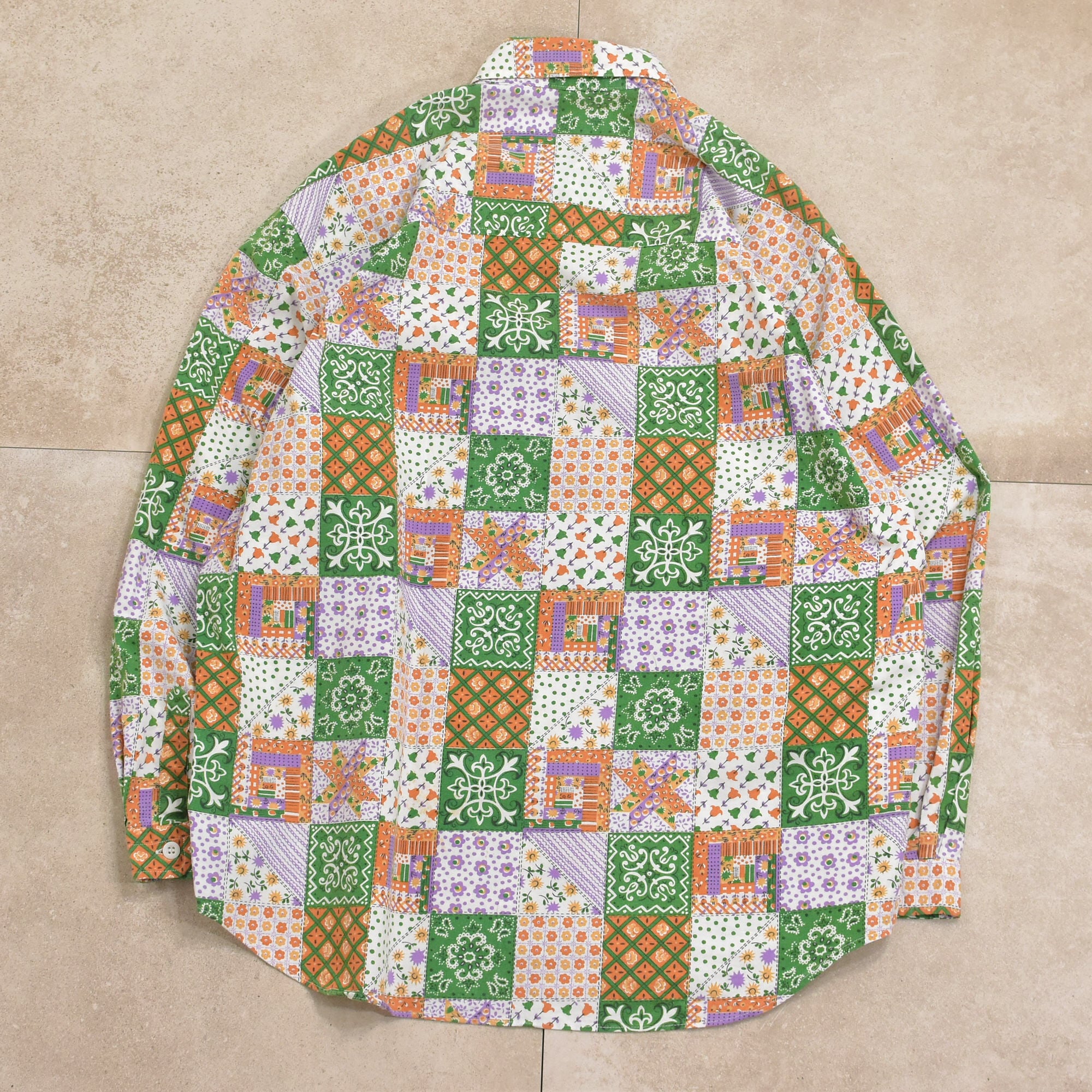 80～90s CREATION CUBE full pattern shirt Jp vtg | 古着屋 grin days