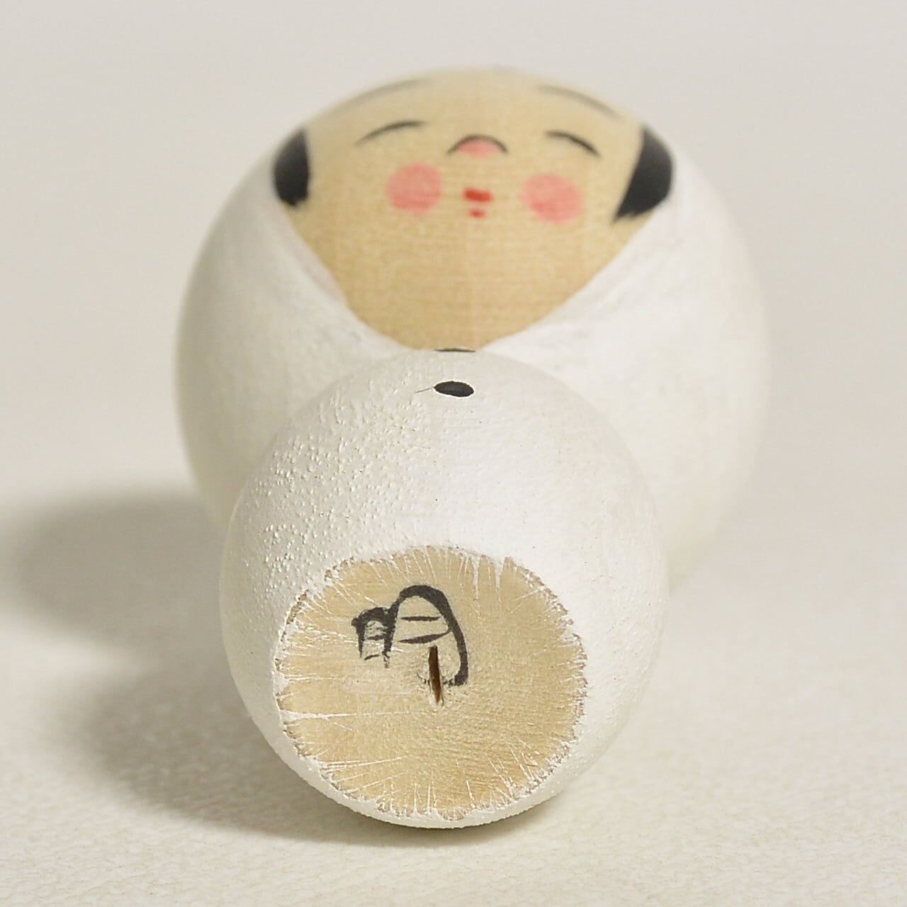 ゆきだるまこけしちゃん 約1寸 約3cm 鈴木明 工人（作並系）#2445