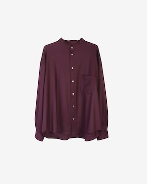 Military Sleeve Band Collar Shirt -bordeaux<LSD-BJ3S1>