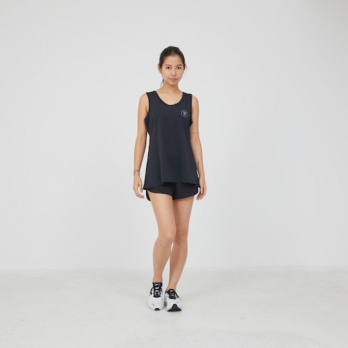 Ladys Logo Tank top (black / silver print)