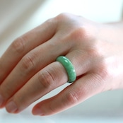 【13号 】 鮮やかなグリーン翡翠 甲丸リング A貨翡翠 jd_rg1967