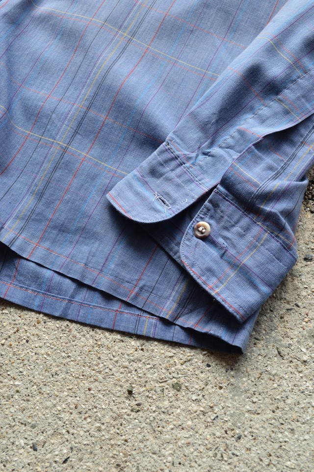 Peter ENGLAND 1990's From UK Multi Plaid Check Cotton Voile Old Shirt PolyBlend 90s euro コットンボイルシャツ