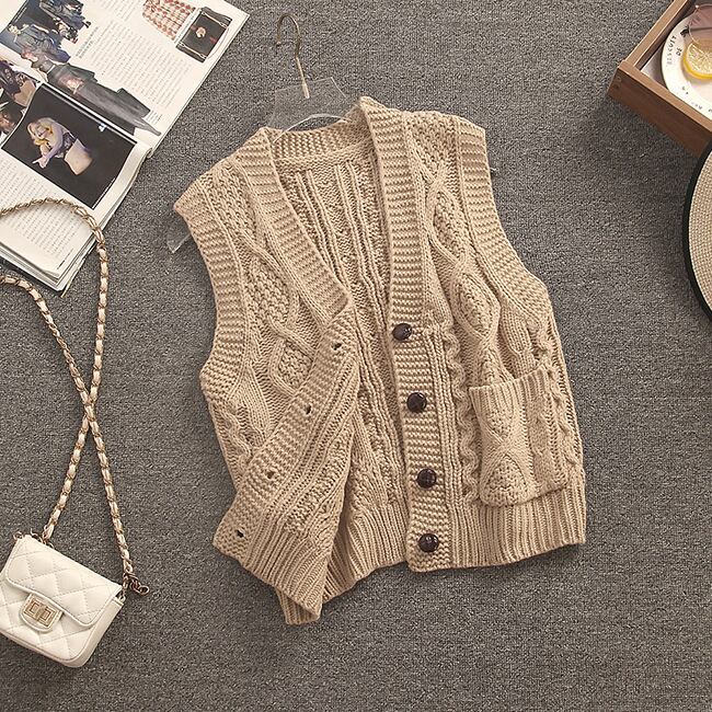 【tops】ノースリーブニットジレ M18553