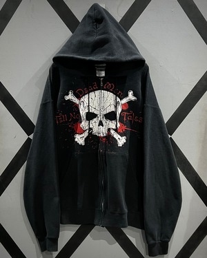 【X VINTAGE】 “Pirates of the Caribbean” “Dead Men Tell No Tales”Print Zip Up Hoodie
