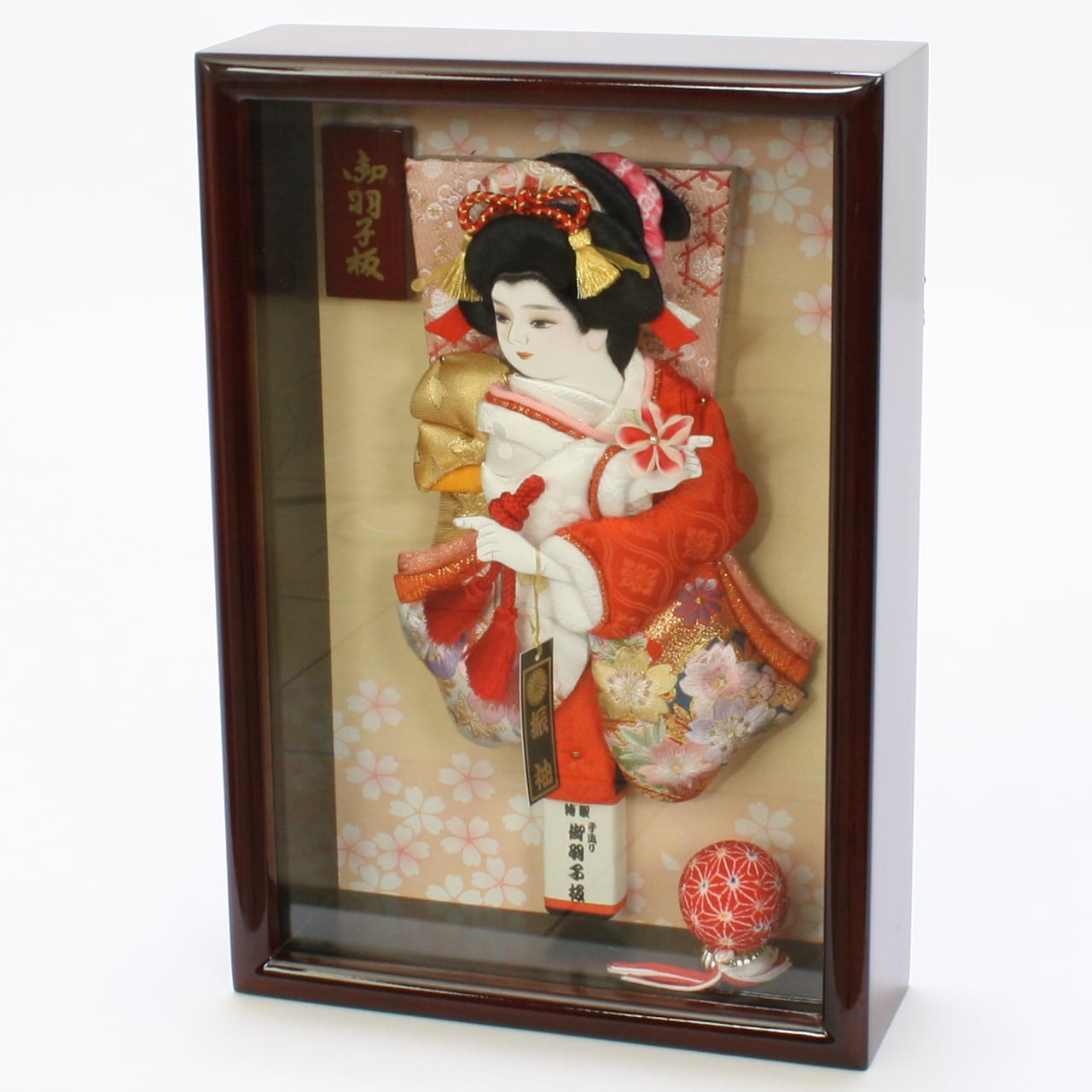 羽子板飾り《商品コード》10100-0120 8号 刺繍金彩 NO.6（塗）｜初正月