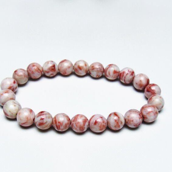 シナバーインクォーツ ブレスレット 9mm 一点物 メール便可 [M便 1/10] 111-44294