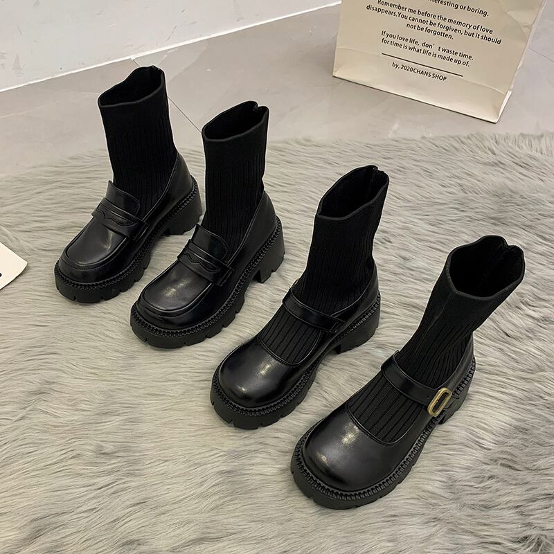 ストレッチショートブーツスプリングオータム薄手ソックス スタイルレザー 靴 シューズ エラスティック 伸縮 春物 秋物 タイツ ストッキング 部族の婦人靴50375296023