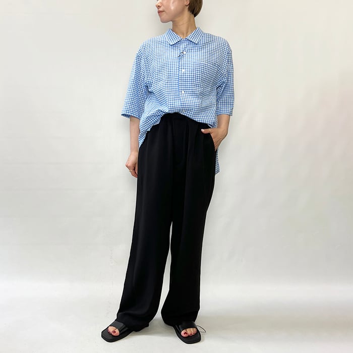 awasa アワサ awasa open collar s/s check shirt aws5-sh003 2026春夏