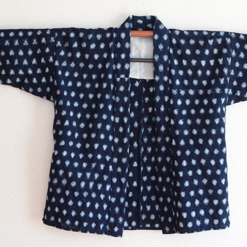 野良着 雪ん子 絣 ボタ雪 藍染 木綿 着物 古布 手ぬぐい ジャパンヴィンテージ リメイク素材 昭和 | Noragi Jacket Men Indigo Kimono Japanese Fabric Cotton Vintage Kasuri Snow Yukinko Botayuki Tenugui