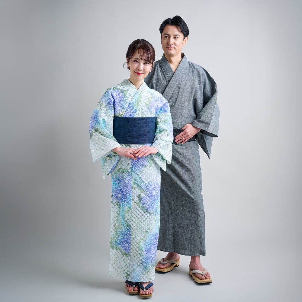 IKS 有松鳴海 レディース 浴衣 絞り 単品 緑雨 フリーサイズ | IKS