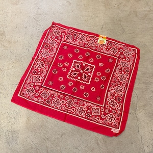 "DEAD STOCK" 1960s VINTAGE BANDANA RED