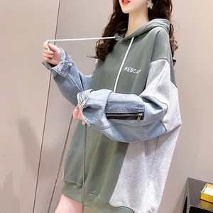 フーディー パーカー 送料無料 2色 レディース フード フーディ 切り替え マルチカラ— オーバーサイズ フードパーカー トップス ボリューム袖 デニム 女子 ライン スウェット 無地 春 秋 ガーリー 韓国系 お出かけ 外出 きれいめカジュアル 着回し ファッション デート コーディネート 重ね着 休日 特別な日 お祝い 記念日 メンズウケ カジュアル 普段着 春コーデ 秋コーデ 韓国 おしゃれ シンプル スタイル ゆったり 韓国ファッション 長袖 オフィスカジュアル 30代 ママコーデ