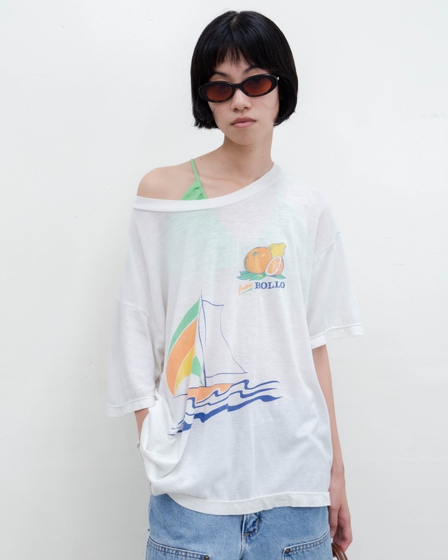 1980-90s Euro vintage - “Frutas Bollo” good faded print T-shirt