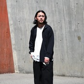Leh(レー)GANKO別注×damage waffle L/S sweater コーディネート