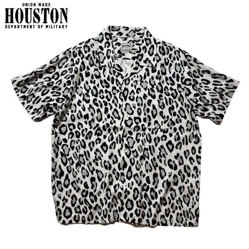 HOUSTON ヒューストン アロハシャツ オープンカラーシャツ レオパード