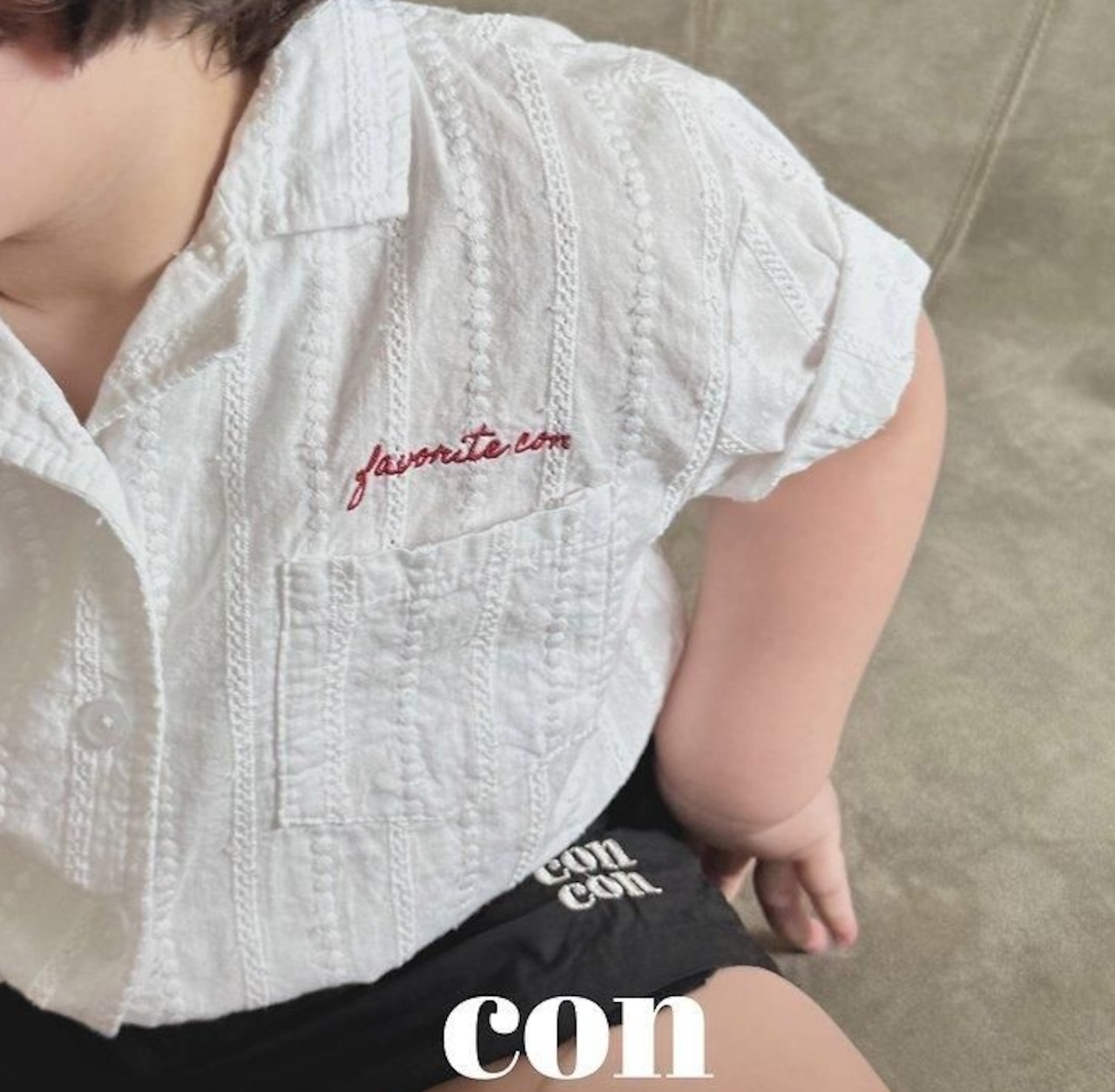 【取寄/韓国直送】CON 26/SM フレンチホワイトシャツ|夏服|韓国子供服