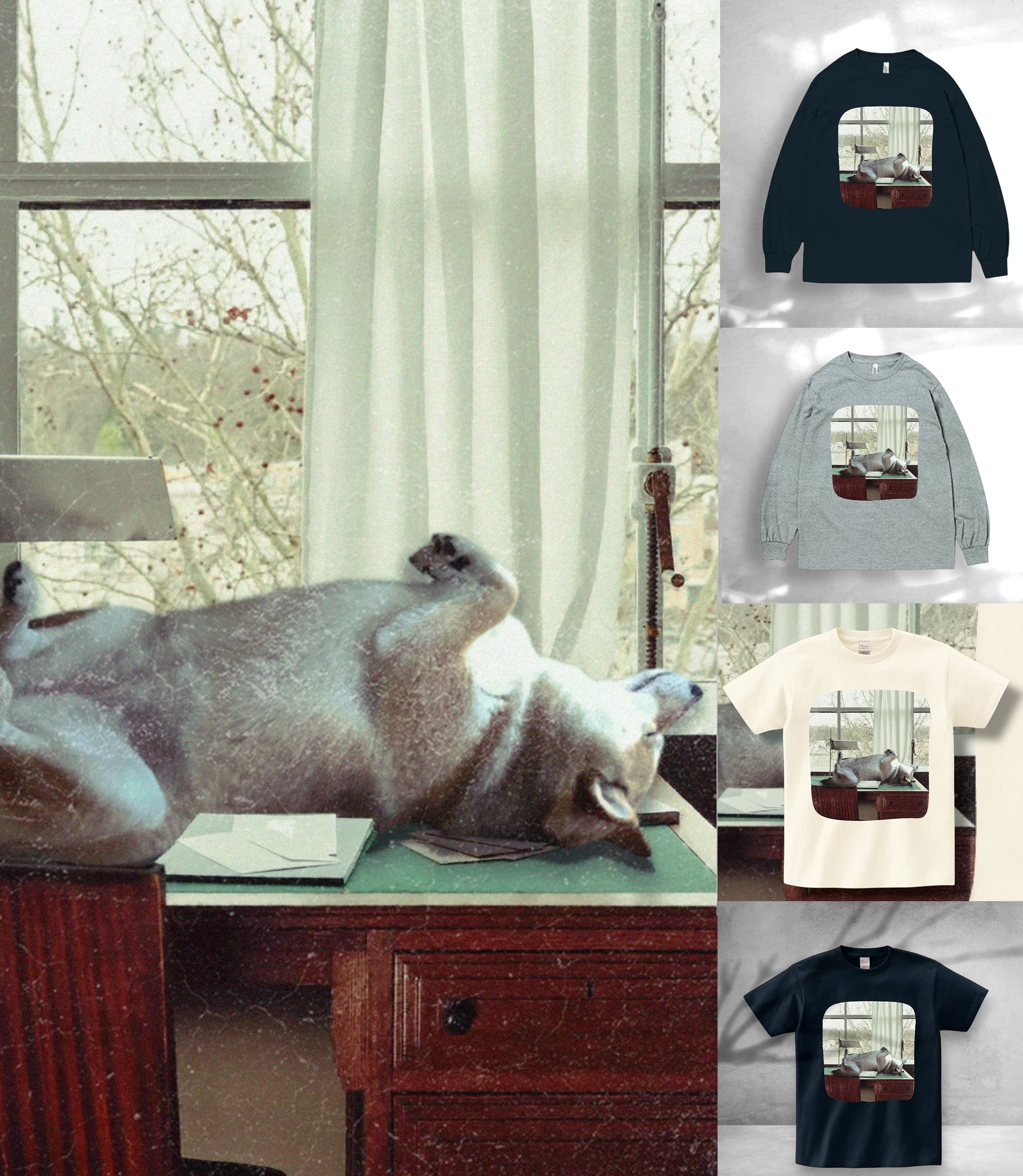 【Tシャツ&スエット】classical へそ天 SHIBA DOG