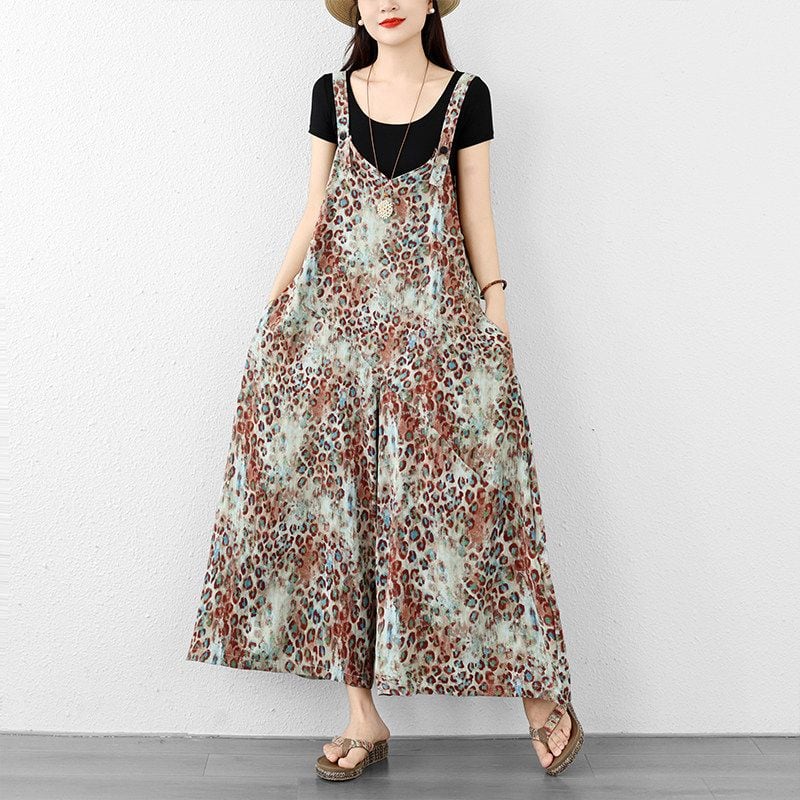 RELAXED V-NECK WIDE LEG JUMPSUIT M-17618
