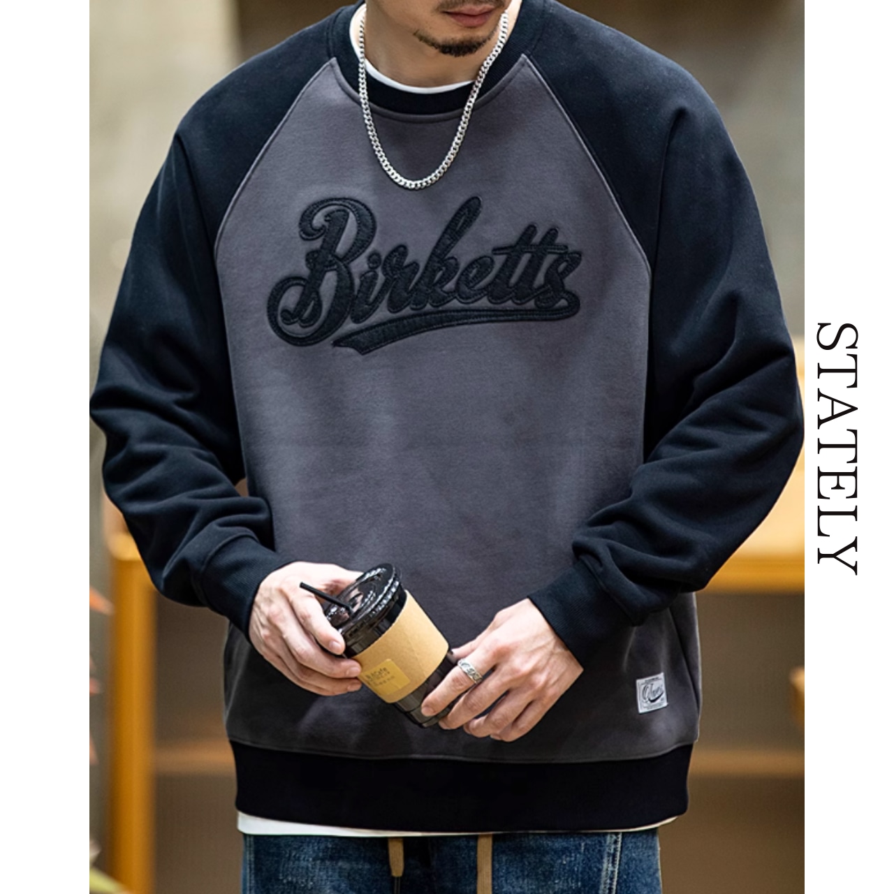 裏起毛 ロゴラグラン スウェット/2color_T112・画像3