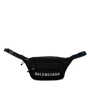 バレンシアガ ウィール ロゴ ボディバッグ ウエストバッグ 528862 ブラック ネイビー ナイロン レディース BALENCIAGA 【中古】