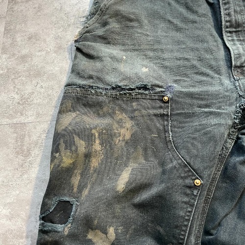 USA製 ブラック ダブルニー Carhartt B01 BLK 38×30 詳細写真13