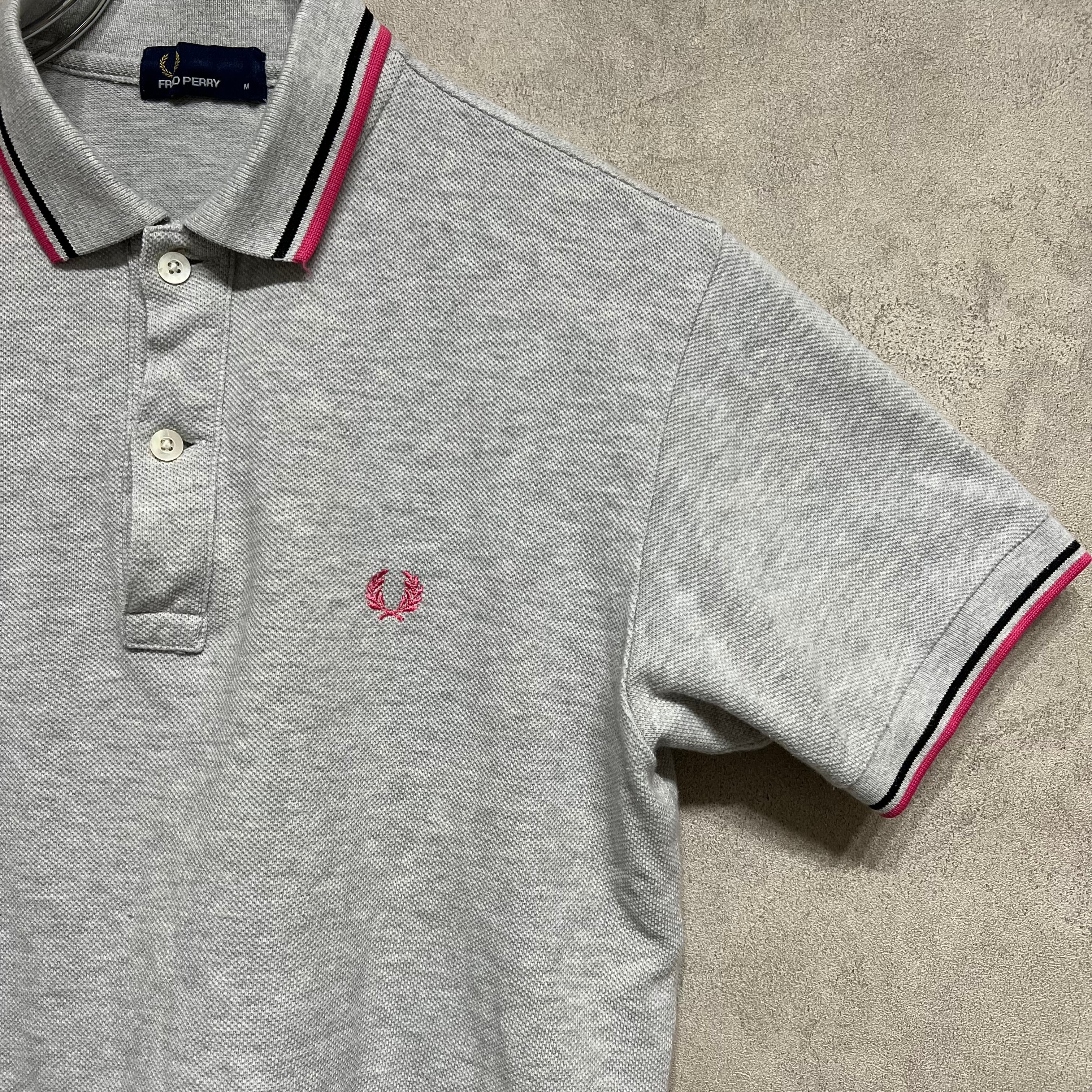 FRED PERRY コットン半袖ポロシャツ グレー フレッドペリー The Fred