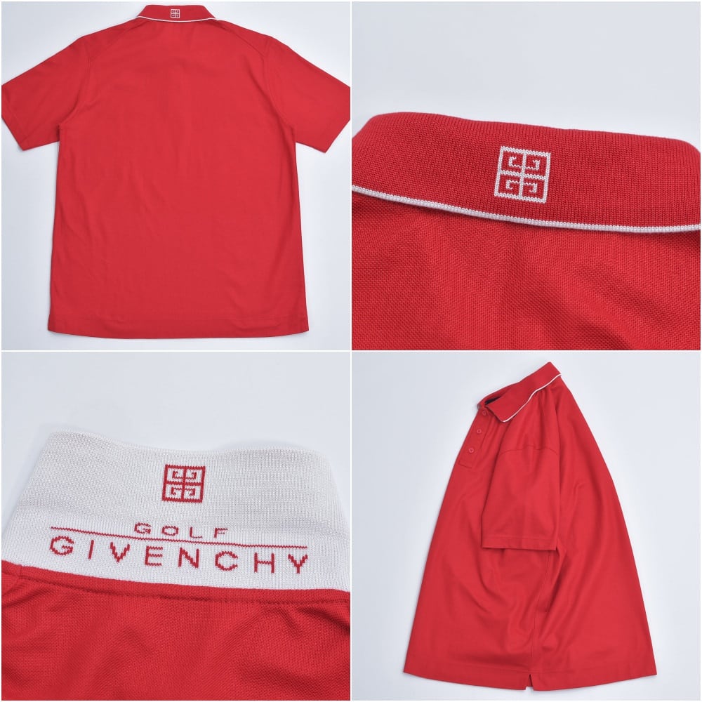 超高級 オシャレ GIVENCHY GOLF ポロシ 未使用、日本製 90s～ GIVENCHY GOLF ジバンシィ 刺繍ロゴ 襟ライン デザイン