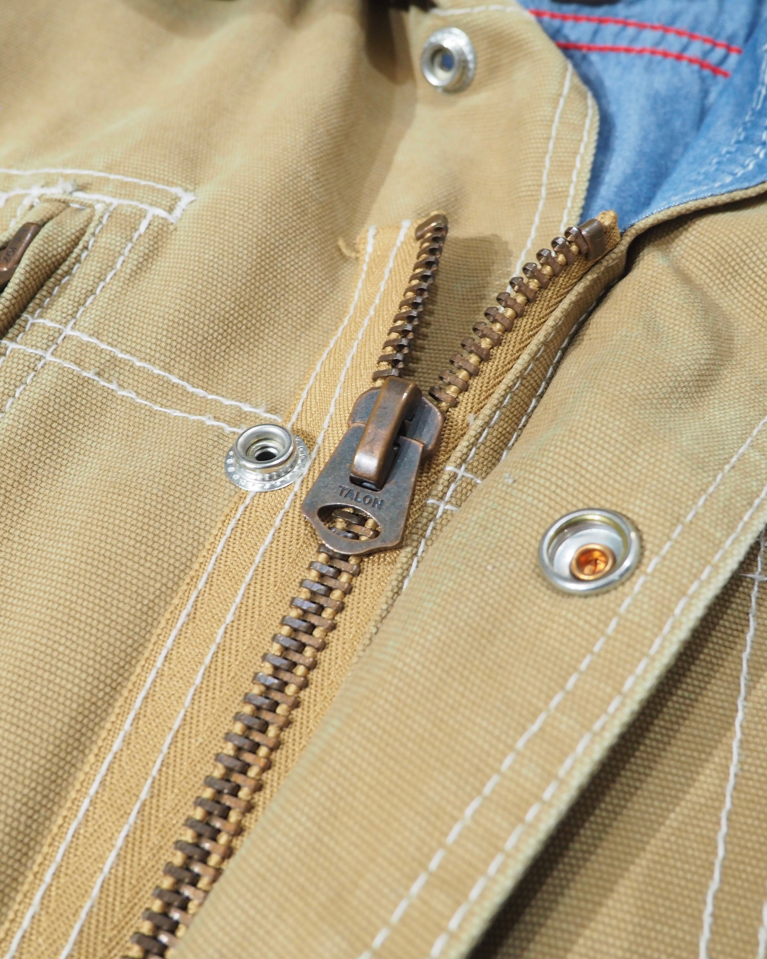 " DIESEL " Suede Leather Switching Cotton Duck Work Jacket