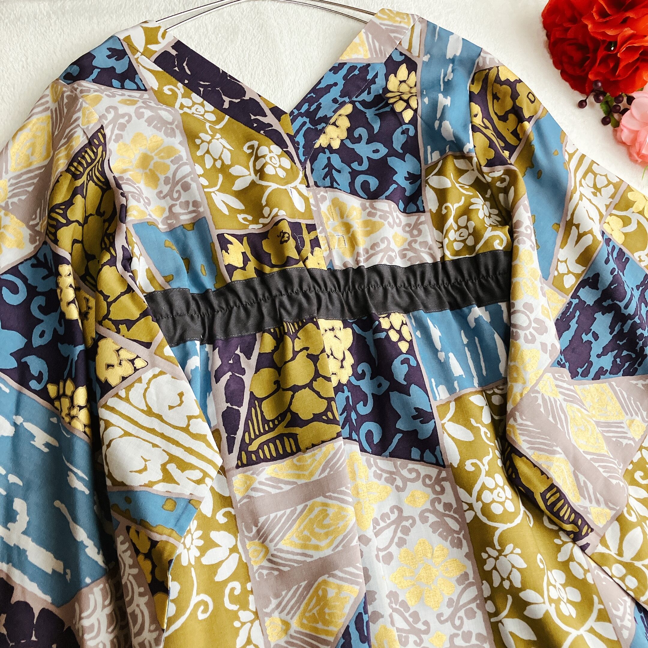 t*n様 極美品SOU・SOU ソウソウ みたて衣ワンピース風雅Sサイズ 極美品】ソウソウ SOU・SOU☆みたて衣 モスリン 金彩 総柄 ワンピース