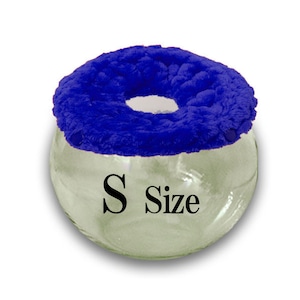 【Sサイズ】ブルー　デグー　砂浴び容器　飛び散り防止　ブラッシング効果  degu's glass ball for dust bath [S size] fluffy ring is [blue color] .