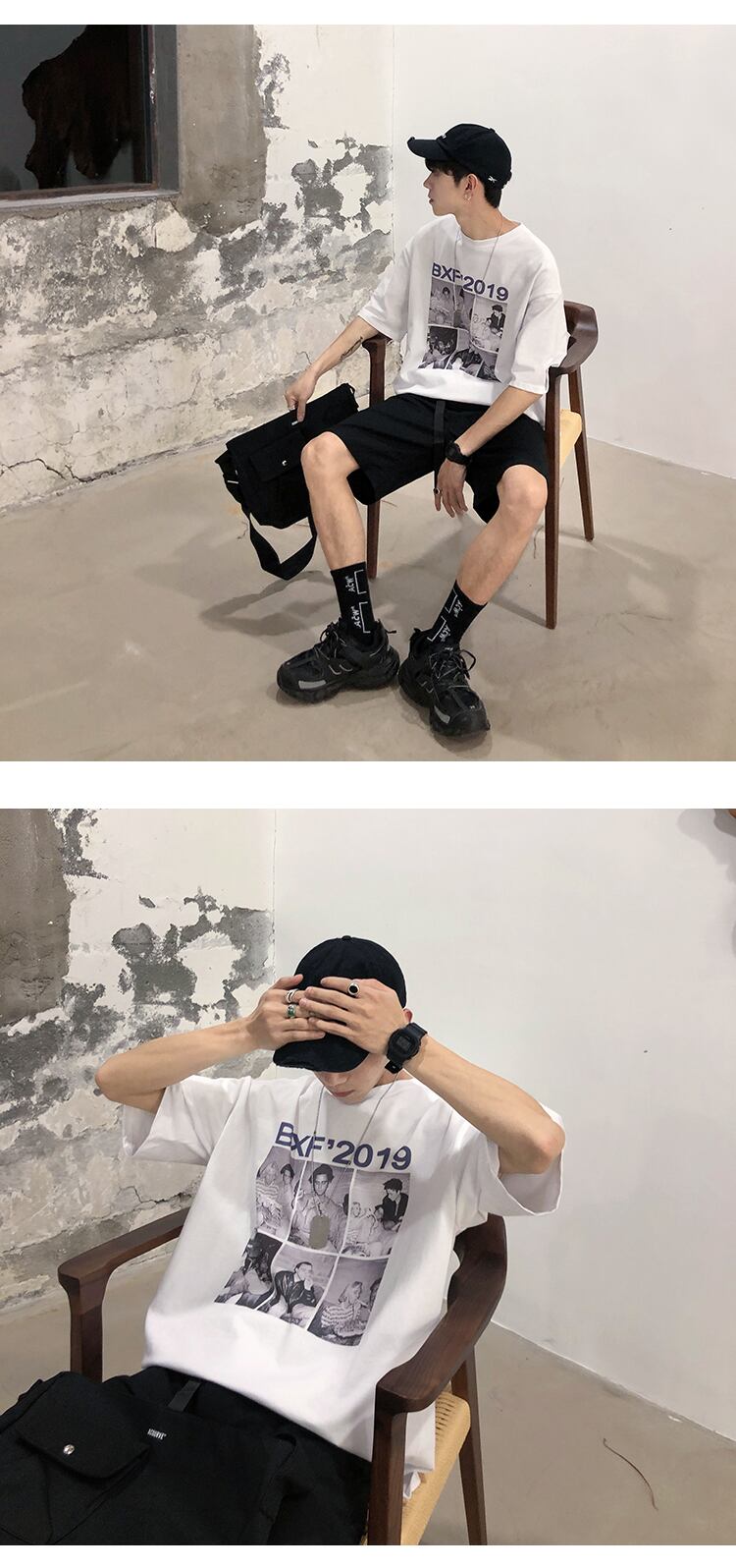 全2色 Tシャツ カットソー プリント カジュアル シンプル