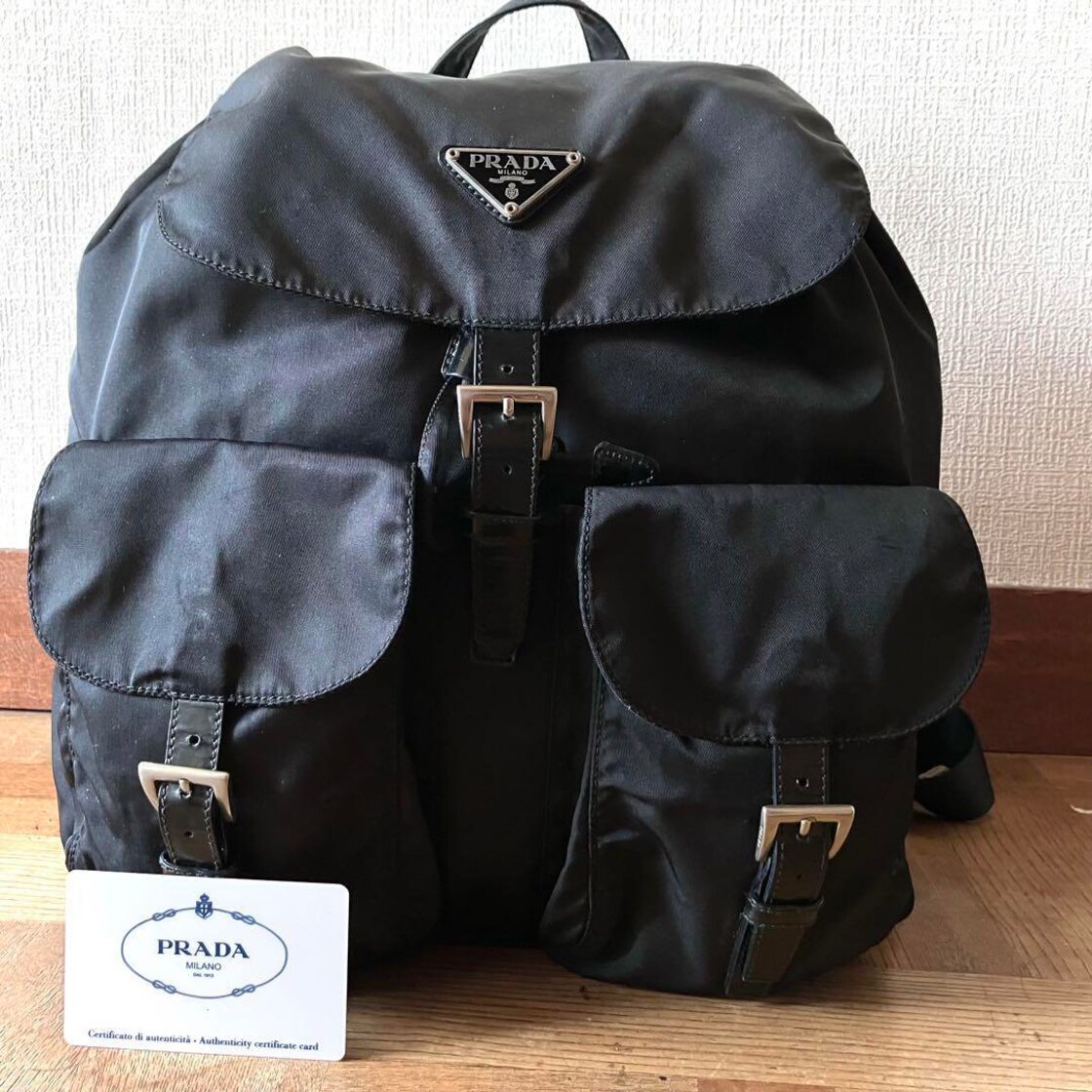 極美品 プラダ 1953 ナイロン ミニ リュックサック ブラック 
