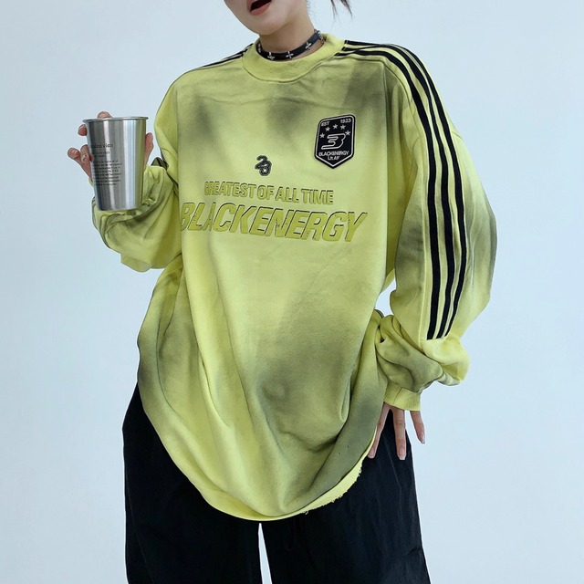 ジャージスタイル ロングTシャツ【S/M/L/XL】B0375